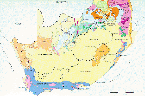 Geology map of mozambique